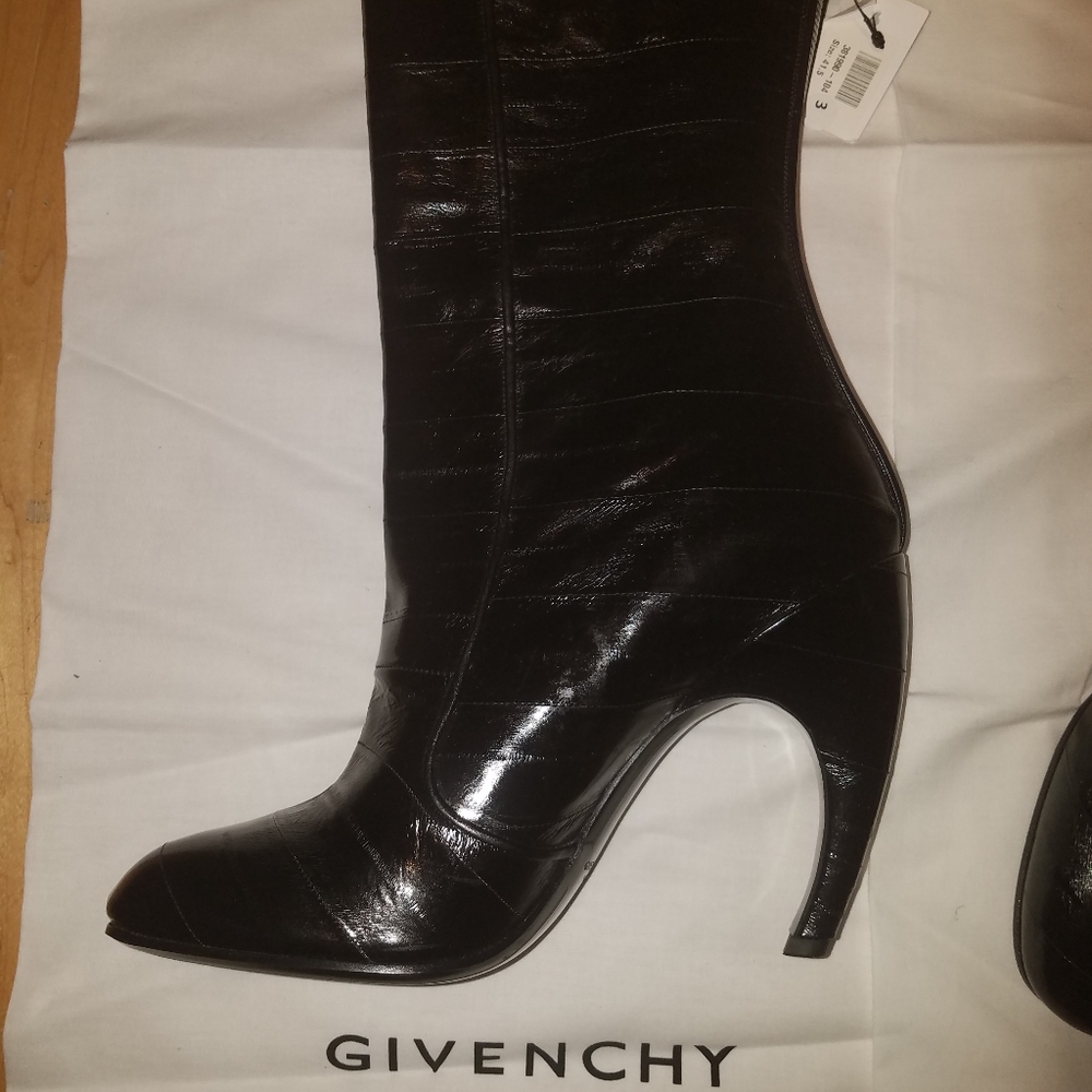 Givenchy reptile exotic eel skin calf boots